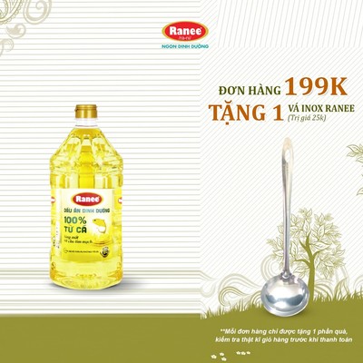 {Đơn 199k tặng vá inox } Dầu ăn dinh dưỡng Ranee 2 lít