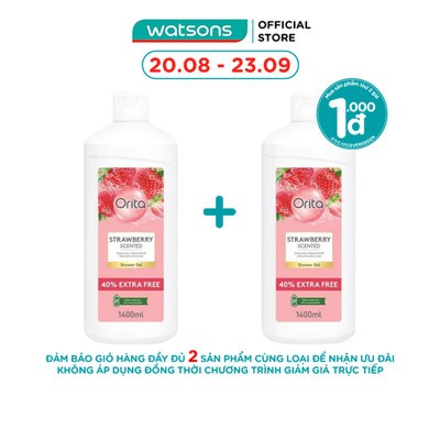 Gel Tắm Orita Strawberry Scented Shower Gel 1400ml