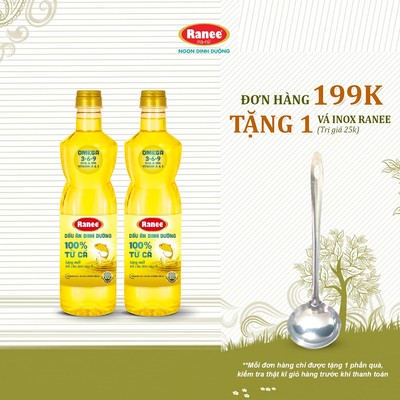 {Đơn 199k tặng vá inox } Combo 2 chai dầu ăn dinh dưỡng Ranee 950ml (950ml/chai x 2 chai)