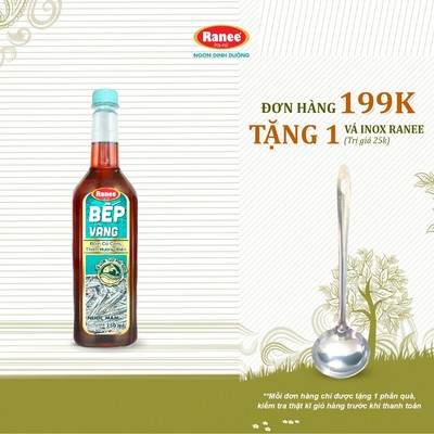 {Đơn 199k tặng vá inox } Nước mắm thơm ngon Cá Cơm Bếp Vàng 12N 750ml
