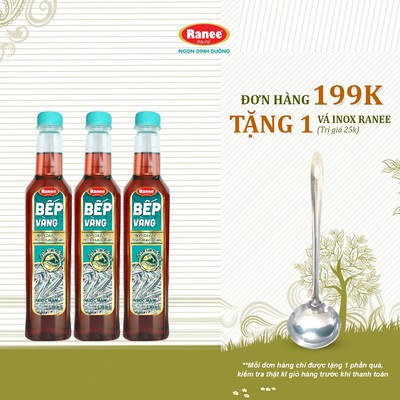 {Đơn 199k tặng vá inox } Combo 3 Nước mắm thơm ngon Cá Cơm Bếp Vàng 12N 500ml