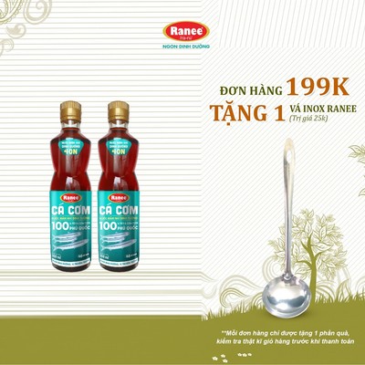 {Đơn 199k tặng vá inox } Combo 2 Nước mắm nhĩ dinh dưỡng Ranee cá cơm 40N 500ml
