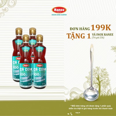 {Đơn 199k tặng vá inox } Combo 4 Nước mắm nhĩ dinh dưỡng Ranee cá cơm 40N 500ml