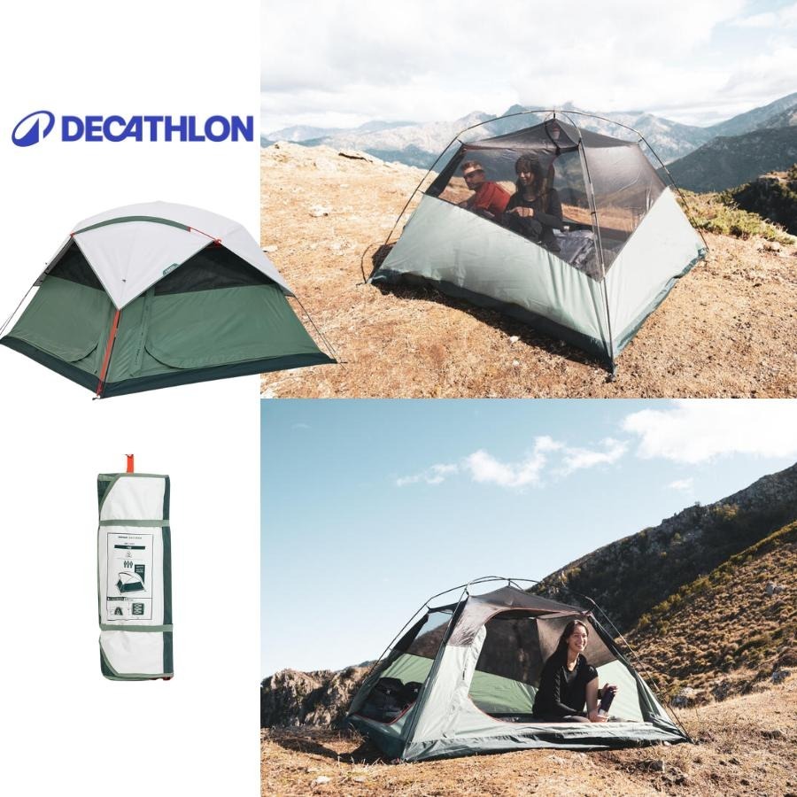 Lều cắm trại mh100 cho 3 người trắng xanh DECATHLON quechua mã 8641760