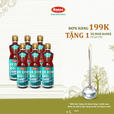 {Đơn 199k tặng vá inox } Combo 6 chai nước mắm nhĩ dinh dưỡng Ranee cá cơm 40N 500ml (6 chai x 500ml)