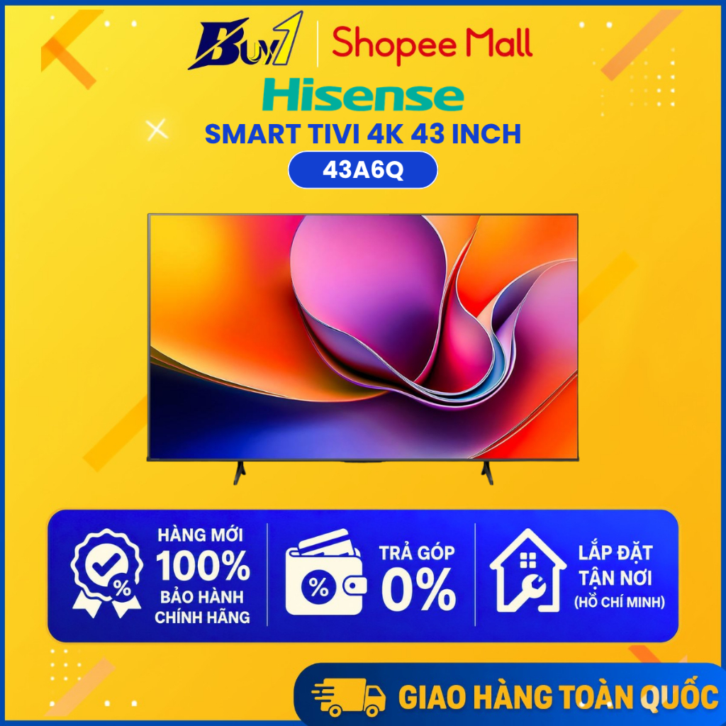 43A6Q - Smart Tivi Hisense 4K 43 inch 43A6Q - Hàng chính hãng