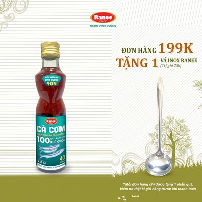 {Đơn 199k tặng vá inox } Nước mắm nhĩ dinh dưỡng Ranee cá cơm 40N 250ml