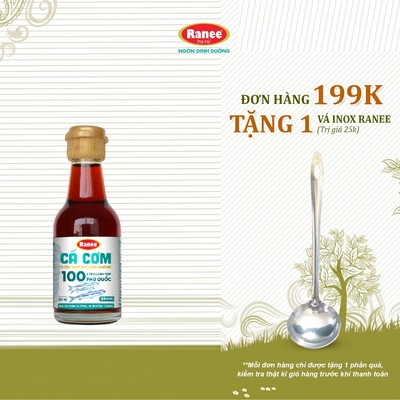 {Đơn 199k tặng vá inox } Nước mắm nhĩ dinh dưỡng Ranee cá cơm 60N 60ml