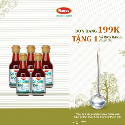 {Đơn 199k tặng vá inox } Combo 5 Nước mắm nhĩ dinh dưỡng Ranee cá cơm 60N 60ml