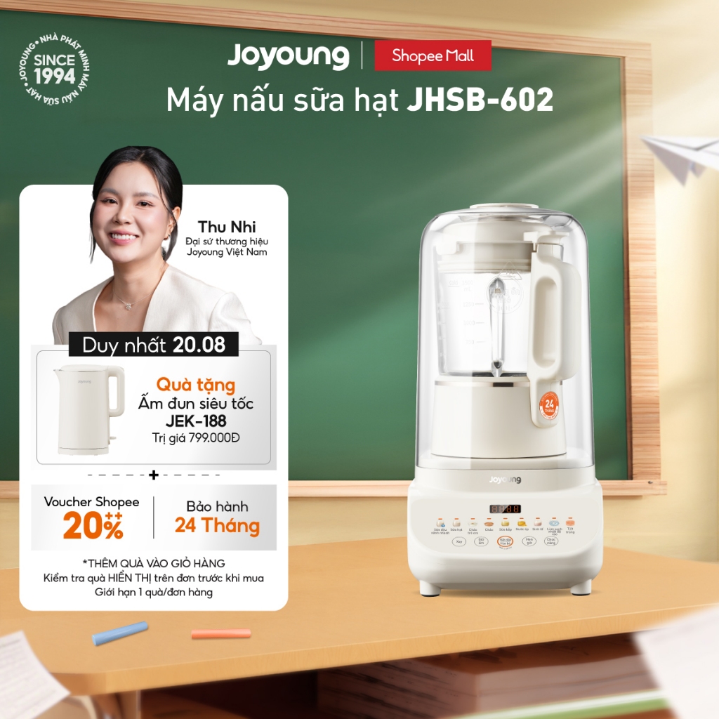 Máy nấu sữa hạt Joyoung JHSB-602 | Công suất 1000W | 12 chức năng