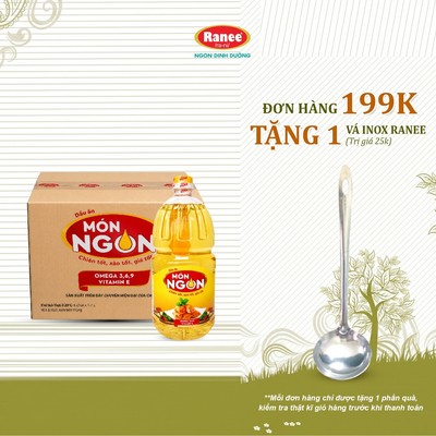 {Đơn 199k tặng vá inox } Thùng 6 chai Dầu Ăn Món Ngon 1.7 lít ( 6 chai x 1.7 lít)