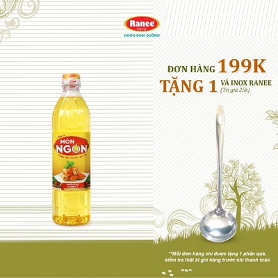 {Đơn 199k tặng vá inox } Dầu ăn Món Ngon 880ml