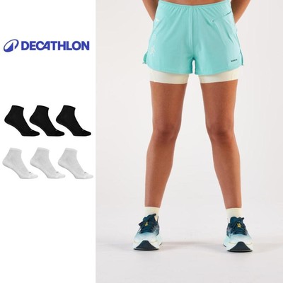 Tất vớ chạy bộ run 100 cho người lớn đen gói 3 đôi DECATHLON kiprun mã 8296178