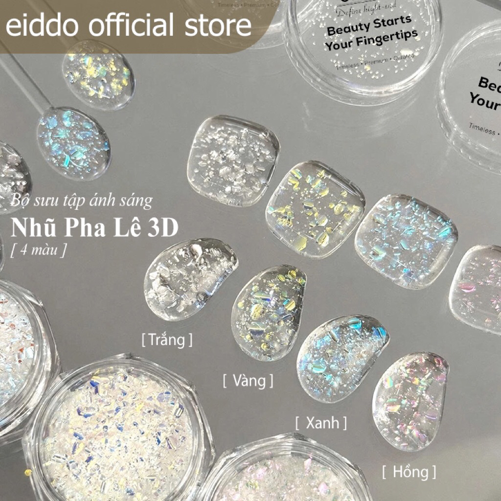 {Eiddo Nails} Nhũ Pha Lê 3D Lấp Lánh eiddo - Kim tuyến nail bong bóng - Nhũ ẩn design - Phụ Kiện Nai