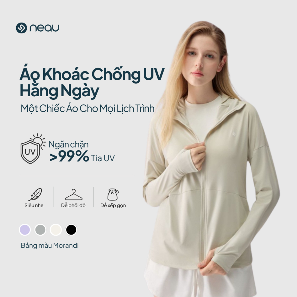 [Unisex] NEAU Áo Chống Nắng Nữ Gấp Gọn Nhẹ Mát Lạnh UPF50+ Dễ Mang Theo Đi Học Đi Làm Du Lịch OC001