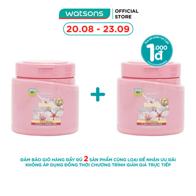 Kem Ủ Tóc Watsons Chiết Xuất Hoa Anh Đào Cho Tóc Xỉn Màu & Tóc Thường 500ml