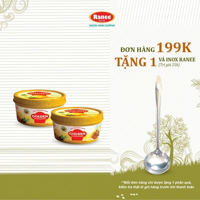 {Đơn 199k tặng vá inox } Combo 2 hộp Bơ Thượng Hạng Golden Margarine 200gr ( 2 hộp x 200gr)