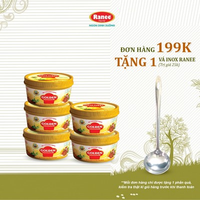 {Đơn 199k tặng vá inox } Combo 5 hộp Bơ Thượng Hạng Golden Margarine 200gr (5 hộp x 200gr)