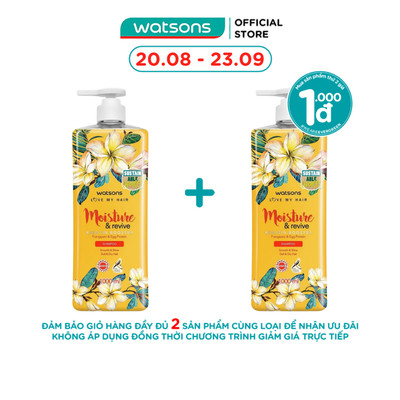 Dầu Gội Watsons Moisture & Revive Frangipani & Egg Protein Shampoo 1000ml