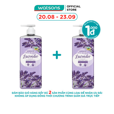 Kem Tắm Watsons Love My Skin Lavender Scented Cream Body Wash 700ml/1000ml