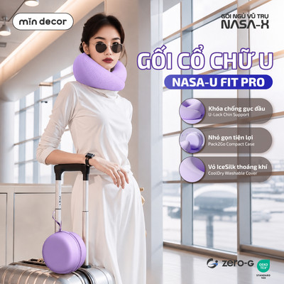 [HOẢ TỐC] Gối Kê Cổ Chữ U Memory Foam NASA-U FIT PRO Mịn Decor, Giảm Đau Mỏi Cổ Vai Gáy, Gối Văn Phòng, Du Lịch