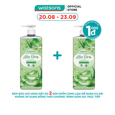 Kem Tắm Watsons Love My Skin Aloe Vera Scented Cream Body Wash 700ml/1000ml