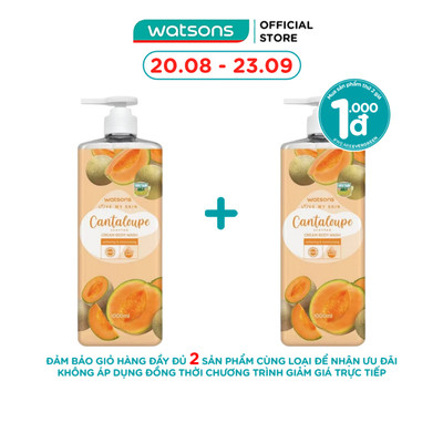 Kem Tắm Watsons Love My Skin Cantaloupe Scented Cream Body Wash 700ml/1000ml