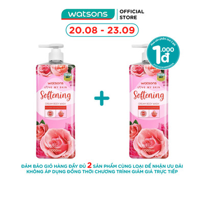 Kem Tắm Watsons Love My Skin Softening Cream Body Wash 700ml/1000ml