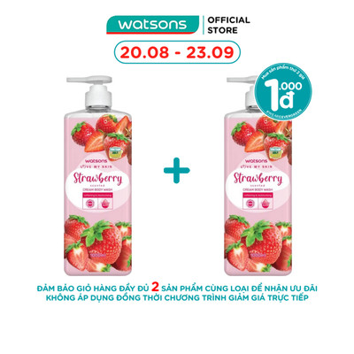 Kem Tắm Watsons Love My Skin Strawberry Scented Cream Body Wash 700ml/1000ml