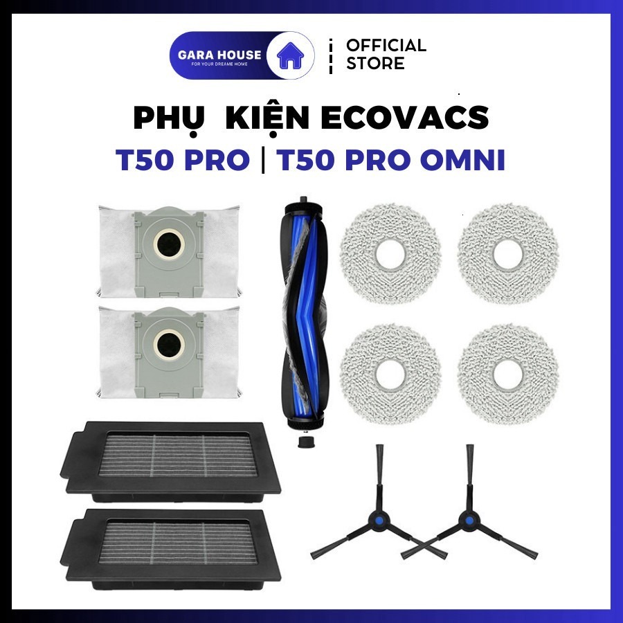 [Combo Phụ kiện] Tương thích Ecovacs T50 Omni, T50 Pro Omni, T50 Pro Omni Gen 2 _OEM