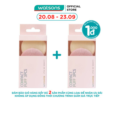 Combo Bông Phấn Trang Điểm Nhỏ Gọn Watsons 3pcs
