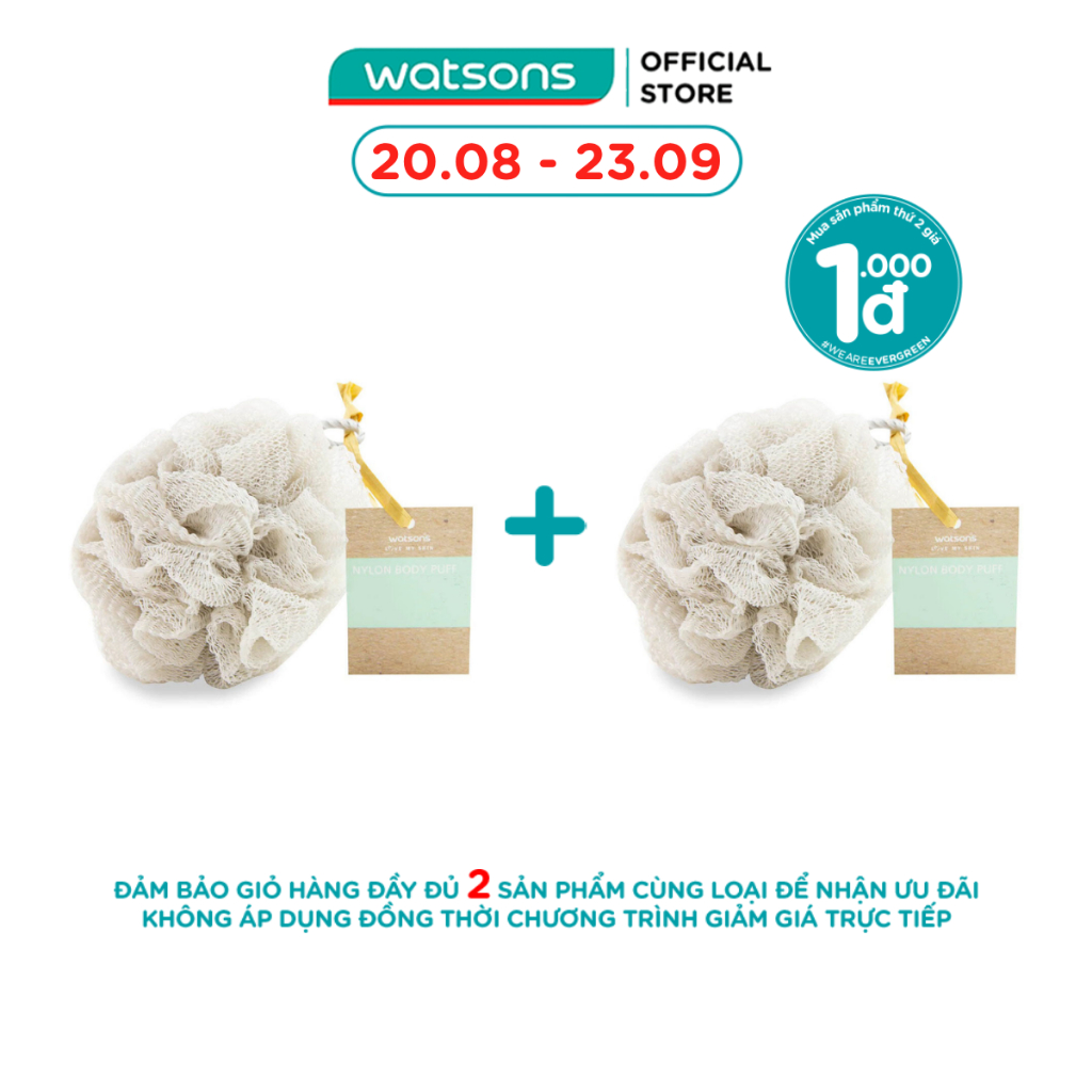[Mã FMCGWA101 giảm 8% đơn 250K] Bông Tắm Cơ Thể Watsons Nylon 1 Miếng