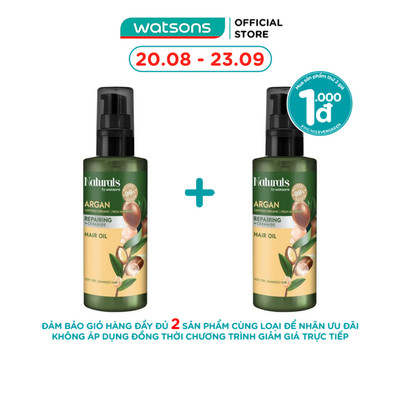Dầu Dưỡng Tóc Naturals By Watsons Repairing Phục Hồi Tóc Hư Tổn Chiết Xuất Dầu Argan 100ml