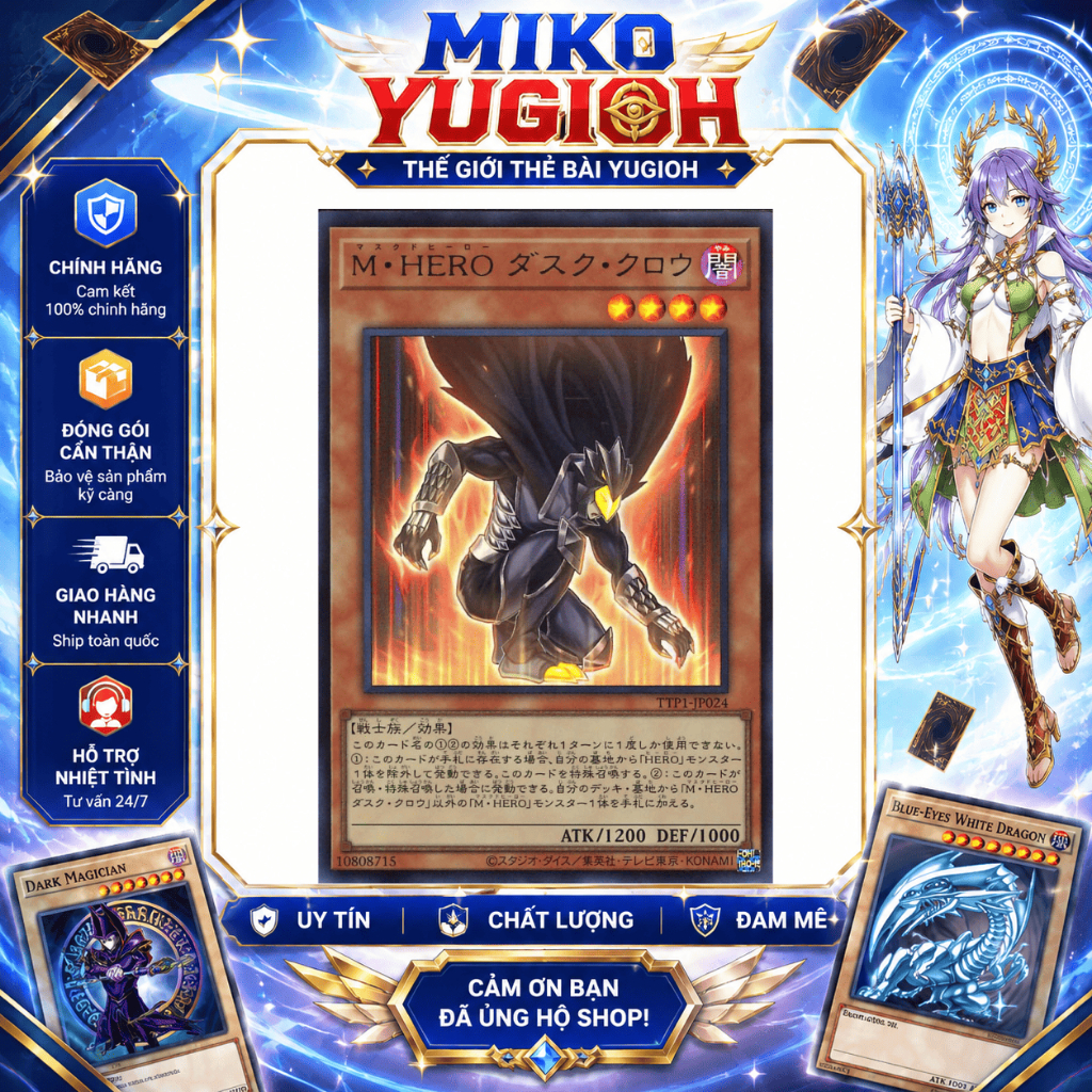 Masked HERO Dusk Crow TTP1 JP Chính Hãng - Card Yugioh Sưu Tầm - Miko Yugioh