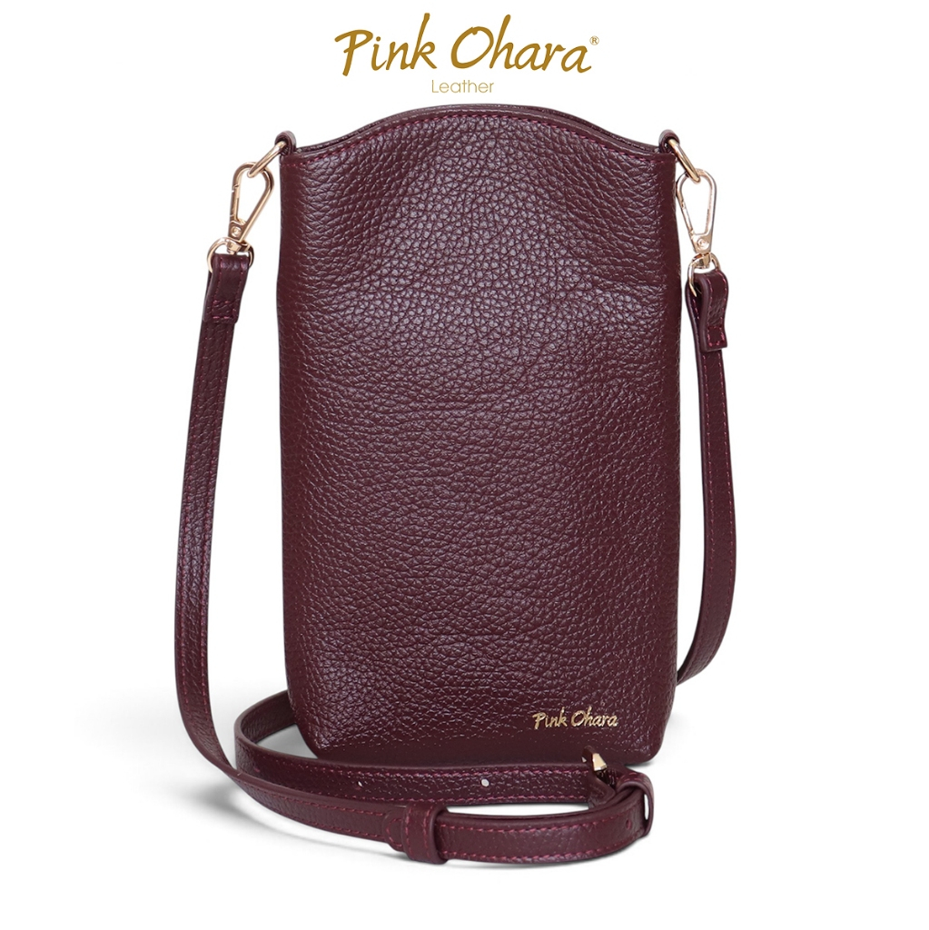 Túi Đeo Chéo Đựng Điện Thoại MiYo Da Bò Thật PINK OHARA