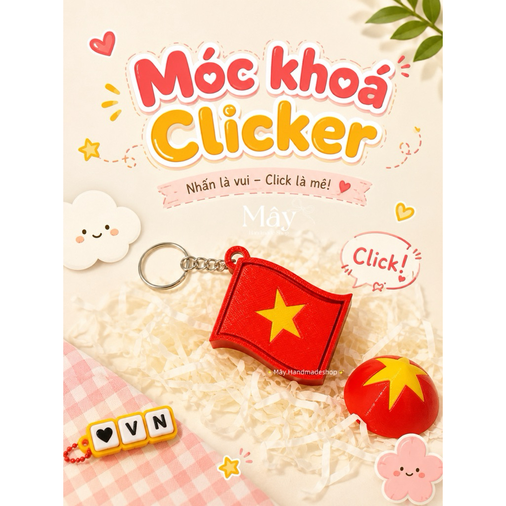 Móc Khóa Bấm Clicker Lá cờ, nón lá Việt Nam  Phụ Kiện Balo, Chìa Khóa, Quà Tặng Việt Nam