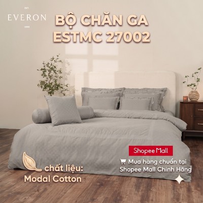 [EVERON] Bộ chăn ga ESTMC 27002 Esprit - Ghi sáng đơn giản