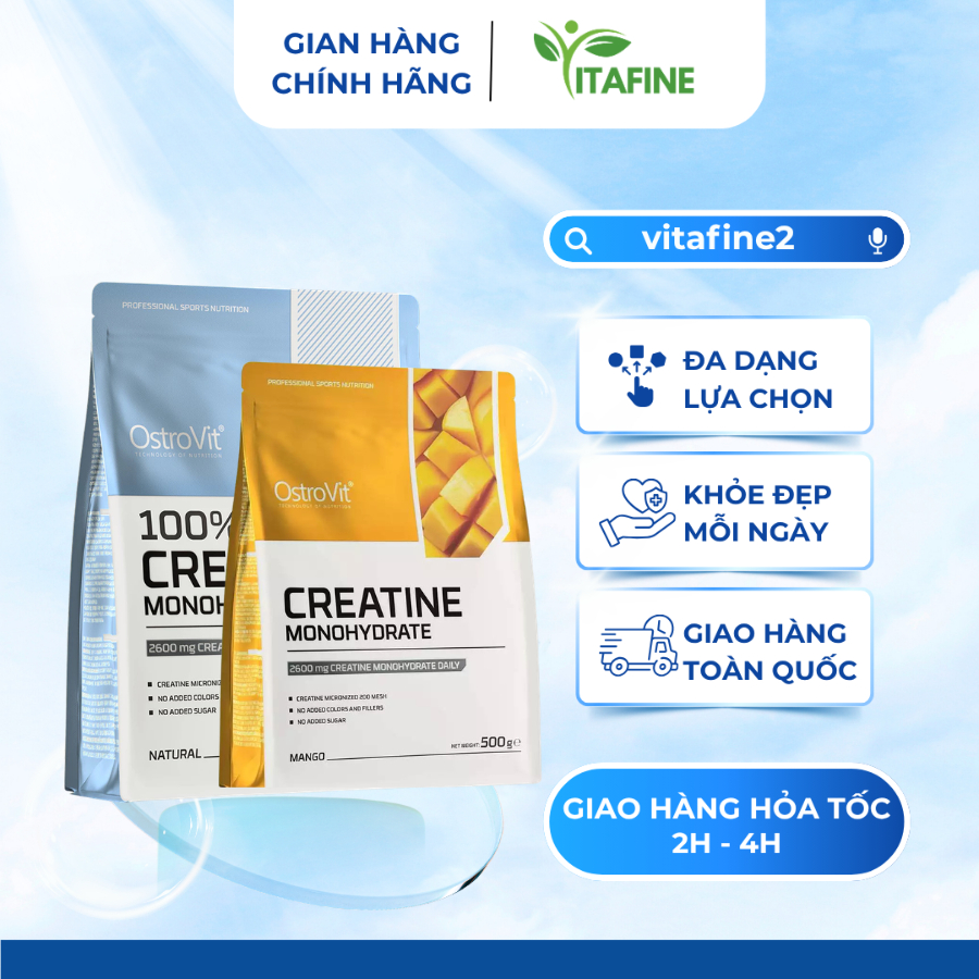 [HÀNG CTY] OstroVit Creatine Monohydrate 500g – Bổ Sung Creatine, Hỗ Trợ Hiệu Suất Tập Luyện