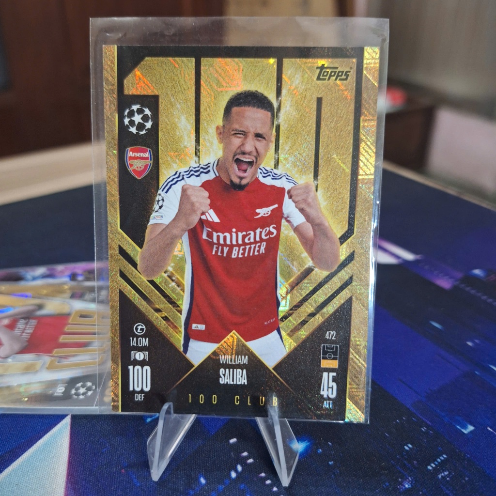 100 William Saliba Arsenal, thẻ Topps chính hãng