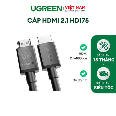 [Shopee Sinh Viên] Cáp HDMI 2.1 1M-5M Ugreen HD175 | Hỗ trợ 8K@60Hz 48Gbps | Hỗ trợ HDR eARC | Bảo hành 18 tháng 1 đổi 1