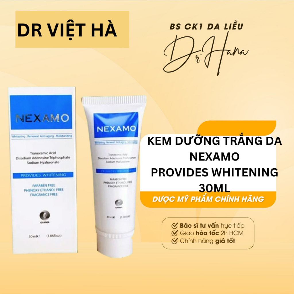 Kem dưỡng trắng da Nexamo Provides Whitening chăm sóc da hỗ trợ dưỡng ẩm làm sáng da 30ml | Bs Hà Da