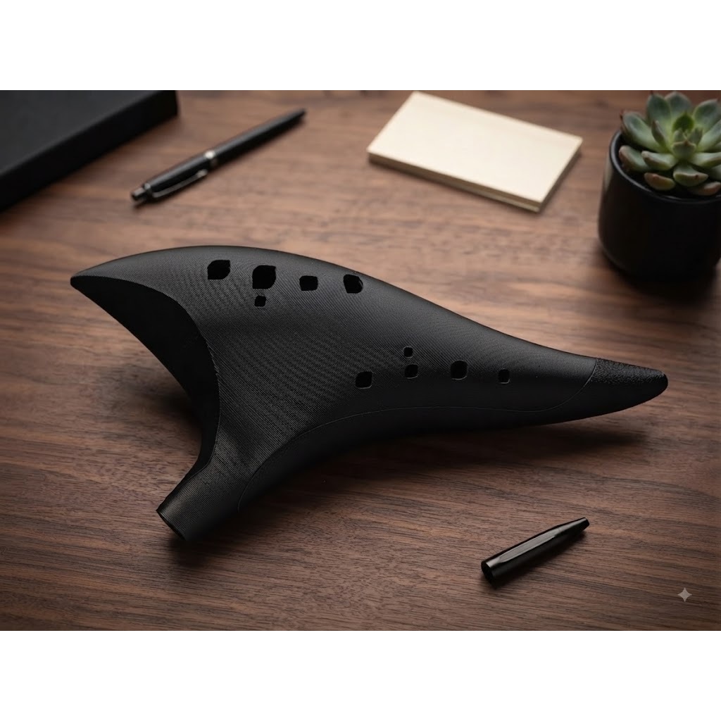 Kèn Ocarina Nhựa Cao Cấp – Thiết Kế Tối Giản, Màu Đen Nhám Sang Trọng, Âm Thanh Trong Trẻo Chuẩn Âm