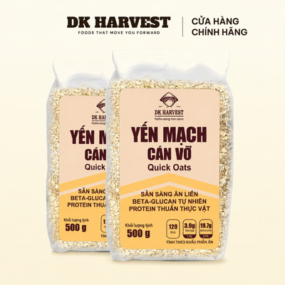 Combo 1kg Yến Mạch Cán Vỡ (Quick Oats) DK Harvest - Hàng Chuẩn ÚC, Có CO/CQ - Thơm Mới, Dễ Ăn, Làm Yến Mạch Qua Đêm