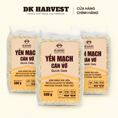 Combo 2kg Yến Mạch Cán Vỡ (Quick Oats) DK Harvest - Hàng Chuẩn ÚC, Có CO/CQ - Thơm Mới, Dễ Ăn, Làm Yến Mạch Qua Đêm