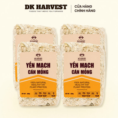 Combo 2kg Yến Mạch Úc Cán Mỏng Nguyên Cám DK Harvest - eatclean yến mạch qua đêm