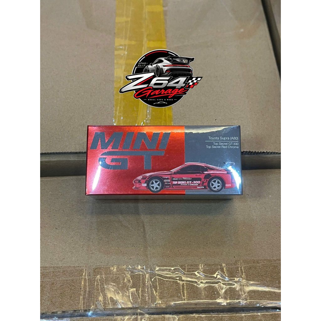 Mô hình xe MiniGT tỉ lệ 1:64 Toyota Supra (A80) Top Secret GT-300 Top Secret Red Chrome MGT01132