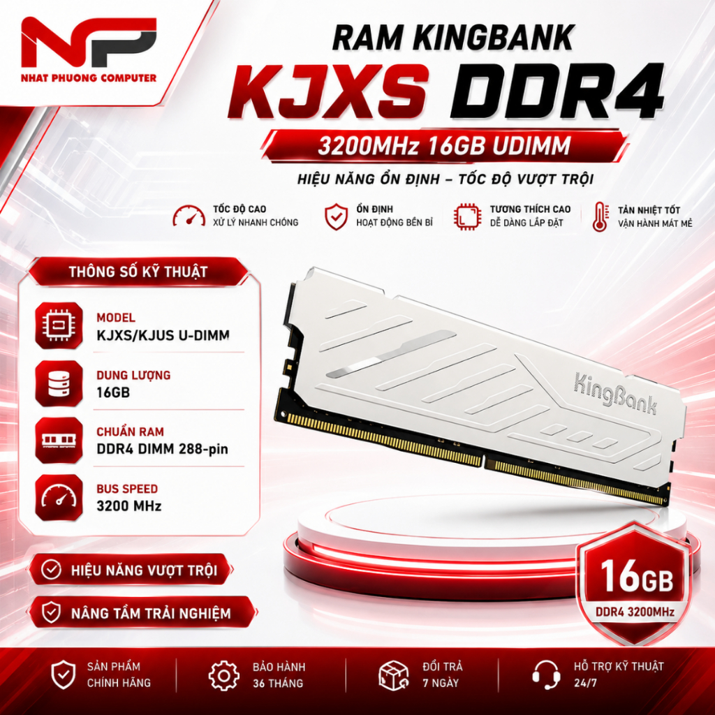 RAM PC KINGBANK KJXS 16GB 3200MHz DDR4 (1x16GB) For Intel/AMD