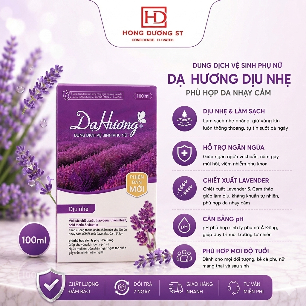 Dung Dịch Vệ Sinh Dạ Hương Dịu Nhẹ - Phù Hợp Da Nhạy Cảm - DDVS Dạ Hương Tím 100ml Chính Hãng