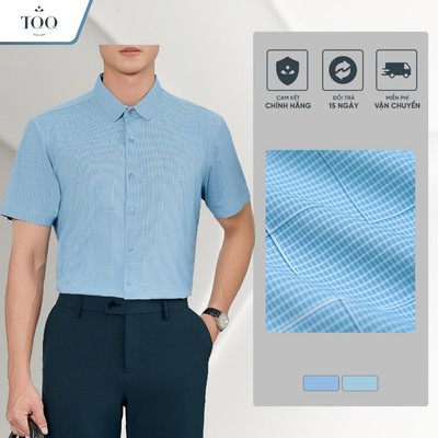 Áo Sơ Mi Nam Thun Co Giãn 4 Chiều Chống Nhăn Công Sở Ngắn Tay Vạt Bằng TQQ SMK03C