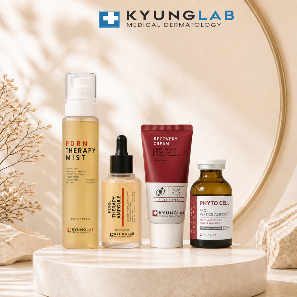 Bộ sản phẩm  xịt khoáng KyungLab, serum tế bào gốc KyungLab, kem dưỡng KyungLab cho da treament